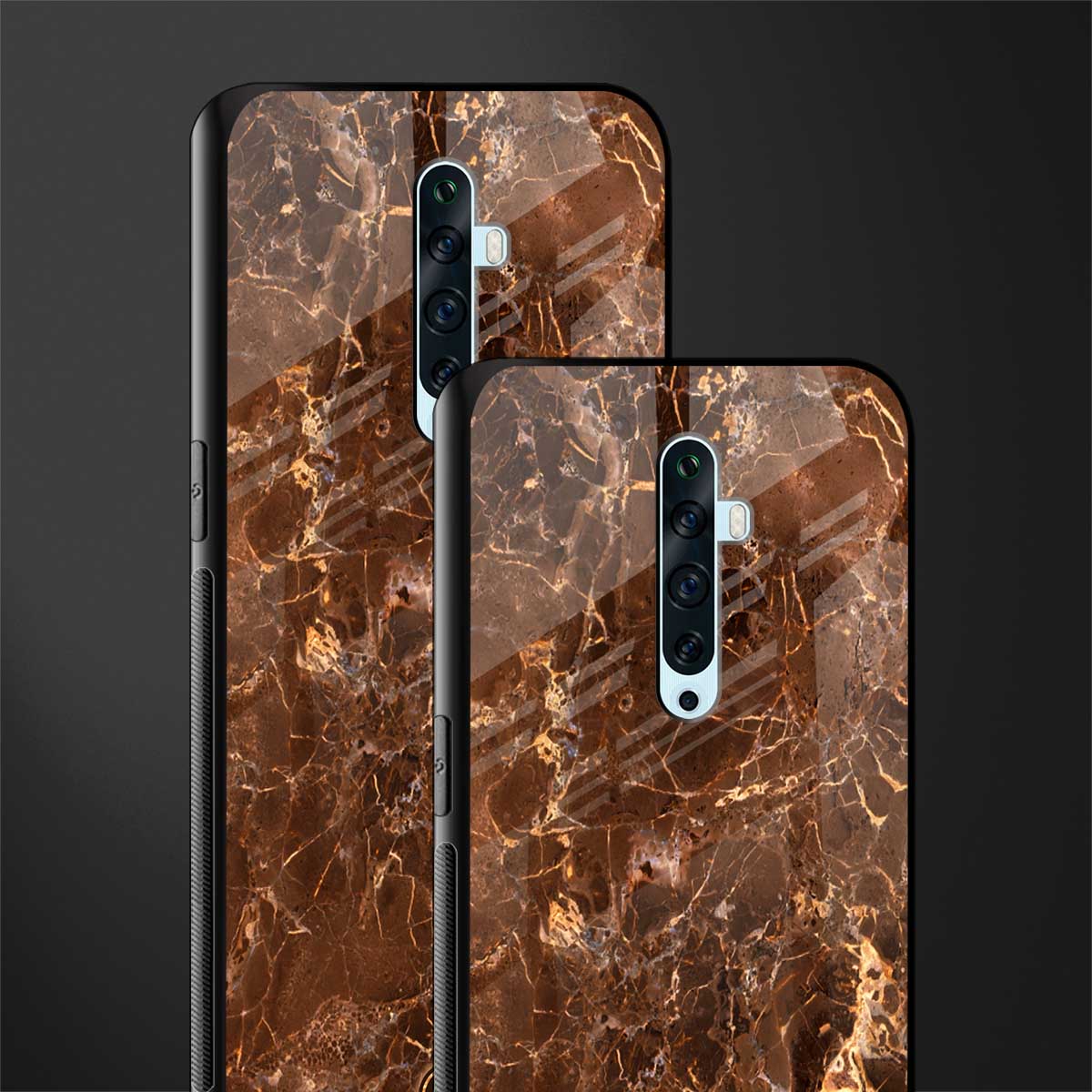 lavish brown marble glass case for oppo reno 2f image-2