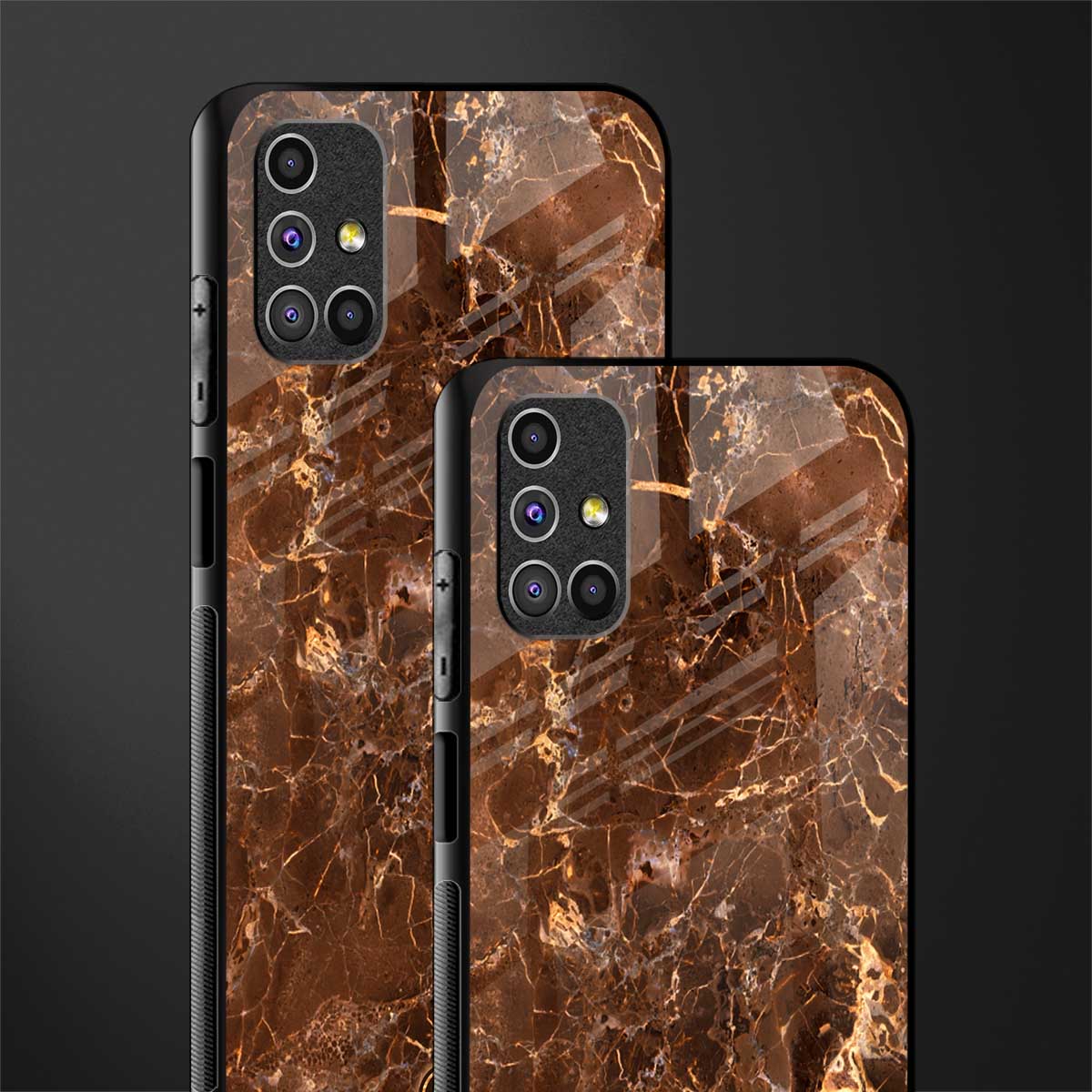 lavish brown marble glass case for samsung galaxy m31s image-2