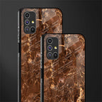 lavish brown marble glass case for samsung galaxy m51 image-2