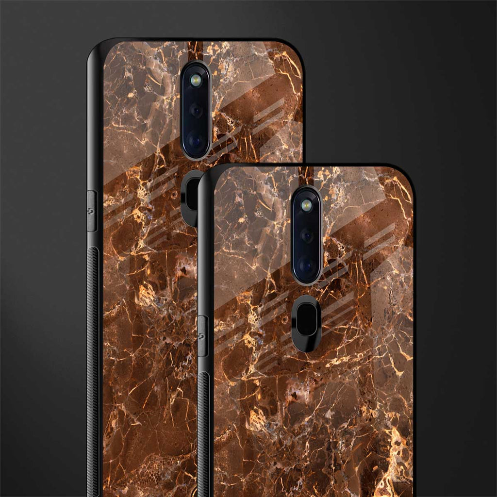 lavish brown marble glass case for oppo f11 pro image-2