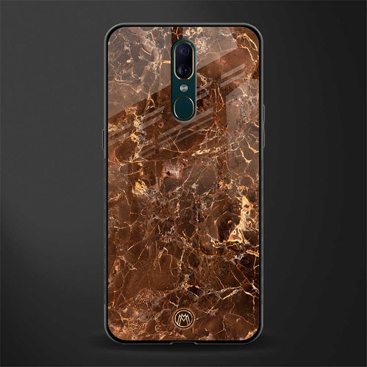 lavish brown marble glass case for oppo f11 image