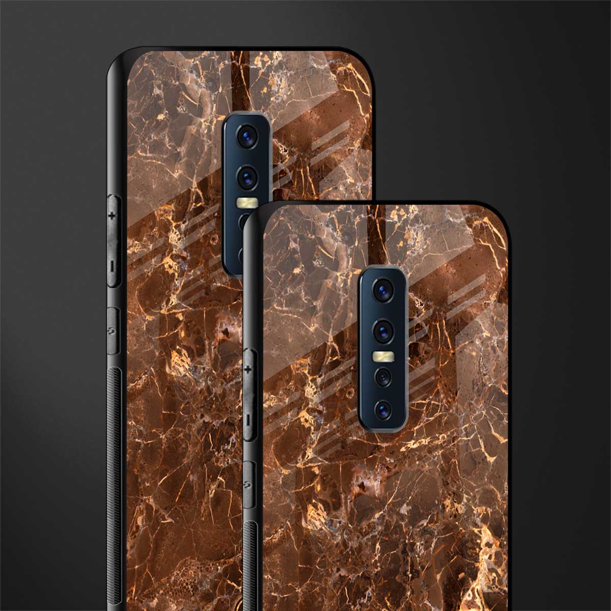 lavish brown marble glass case for vivo v17 pro image-2