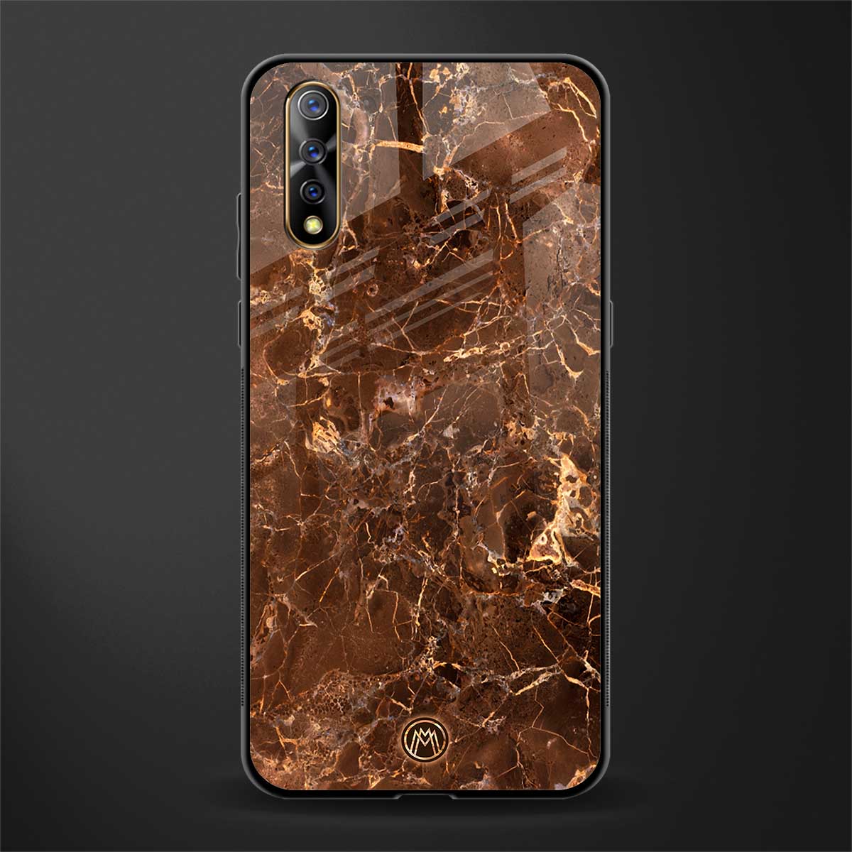 lavish brown marble glass case for vivo z1x image