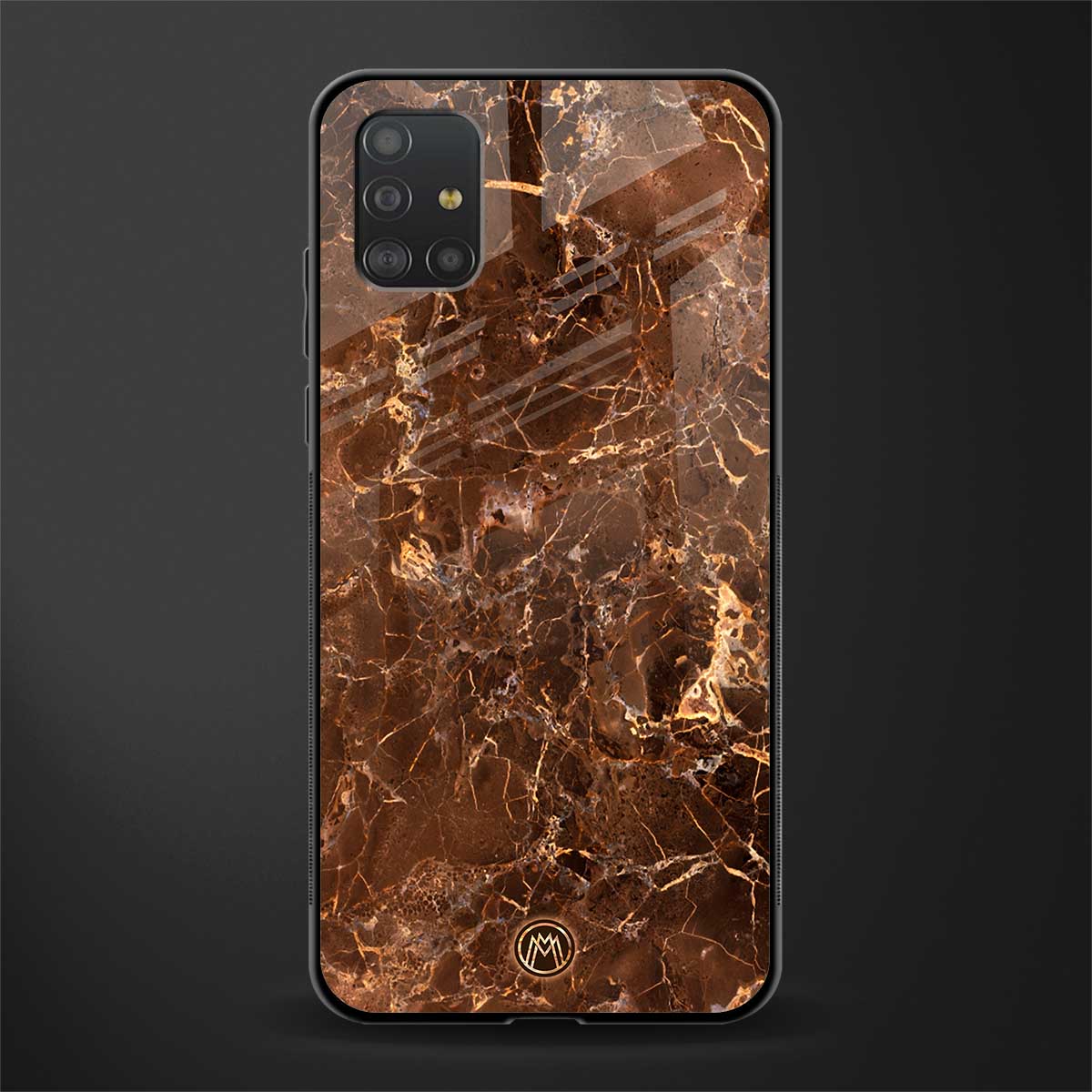 lavish brown marble glass case for samsung galaxy a51 image