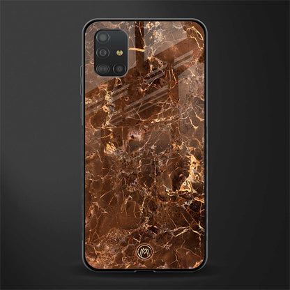 lavish brown marble glass case for samsung galaxy a51 image