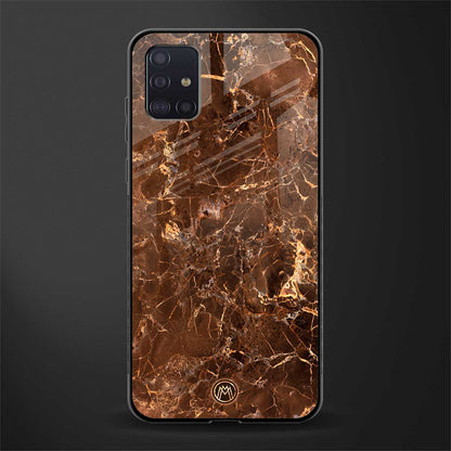 lavish brown marble glass case for samsung galaxy a71 image