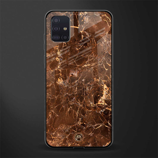 lavish brown marble glass case for samsung galaxy a71 image