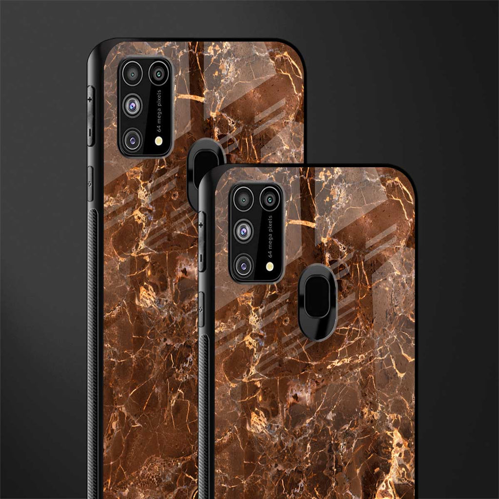 lavish brown marble glass case for samsung galaxy f41 image-2
