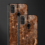 lavish brown marble glass case for samsung galaxy m21 image-2