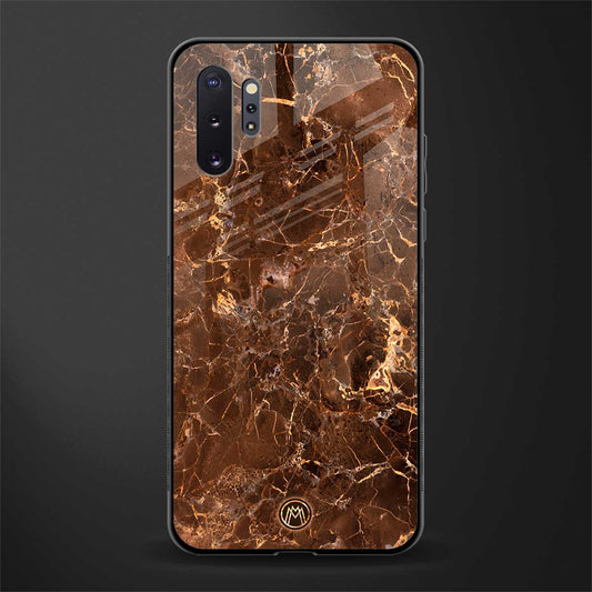 lavish brown marble glass case for samsung galaxy note 10 plus image