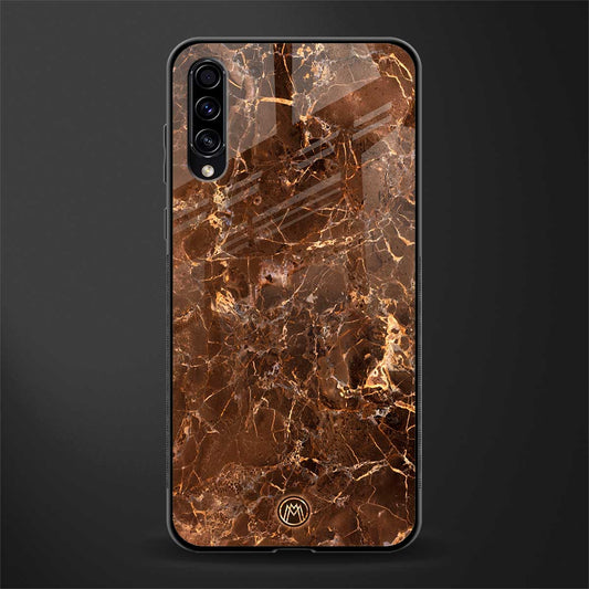 lavish brown marble glass case for samsung galaxy a70 image