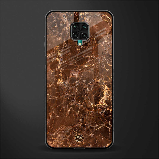 lavish brown marble glass case for redmi note 9 pro image