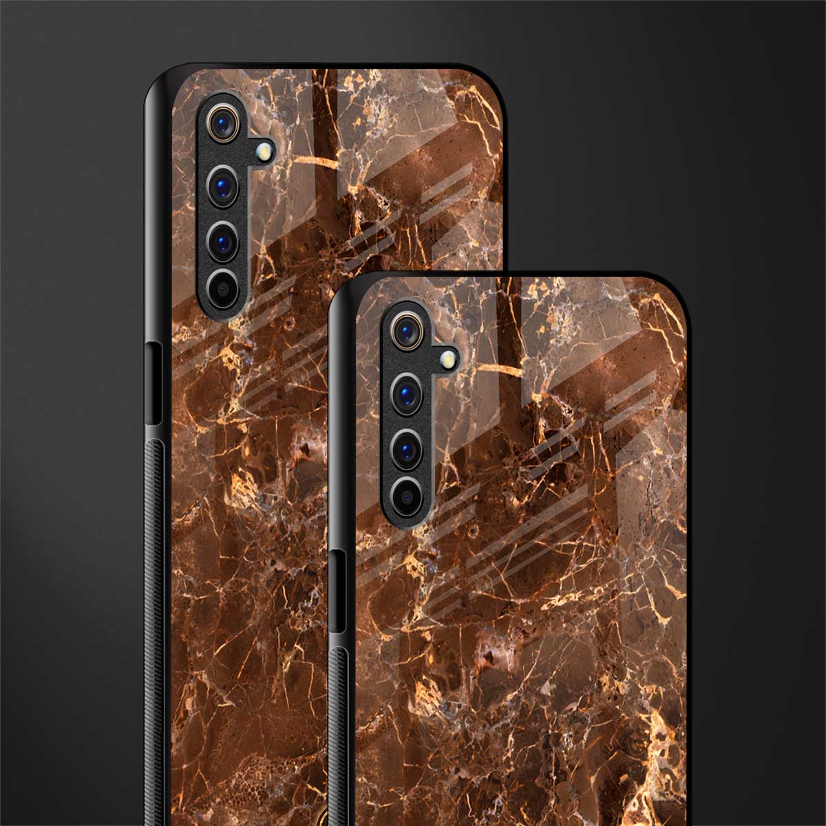 lavish brown marble glass case for realme 6i image-2