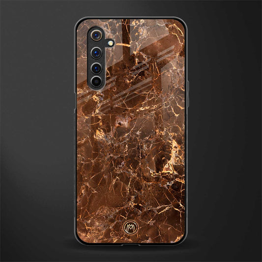 lavish brown marble glass case for realme 6i image