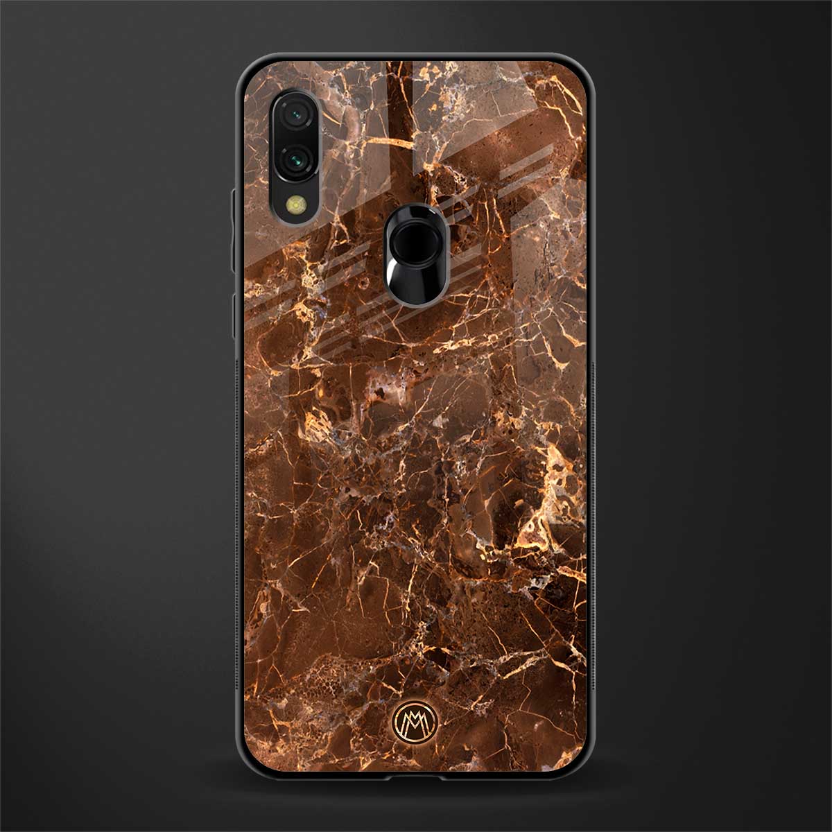 lavish brown marble glass case for redmi note 7 image