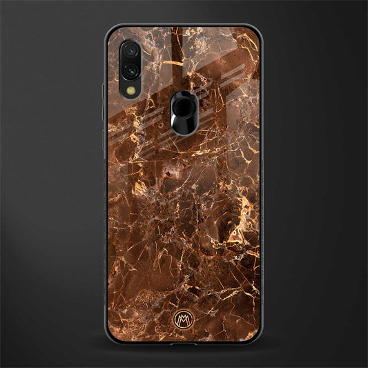 lavish brown marble glass case for redmi y3 image