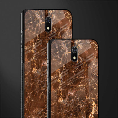 lavish brown marble glass case for redmi 8a image-2