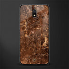 lavish brown marble glass case for redmi 8a image