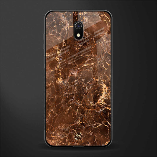 lavish brown marble glass case for redmi 8a image