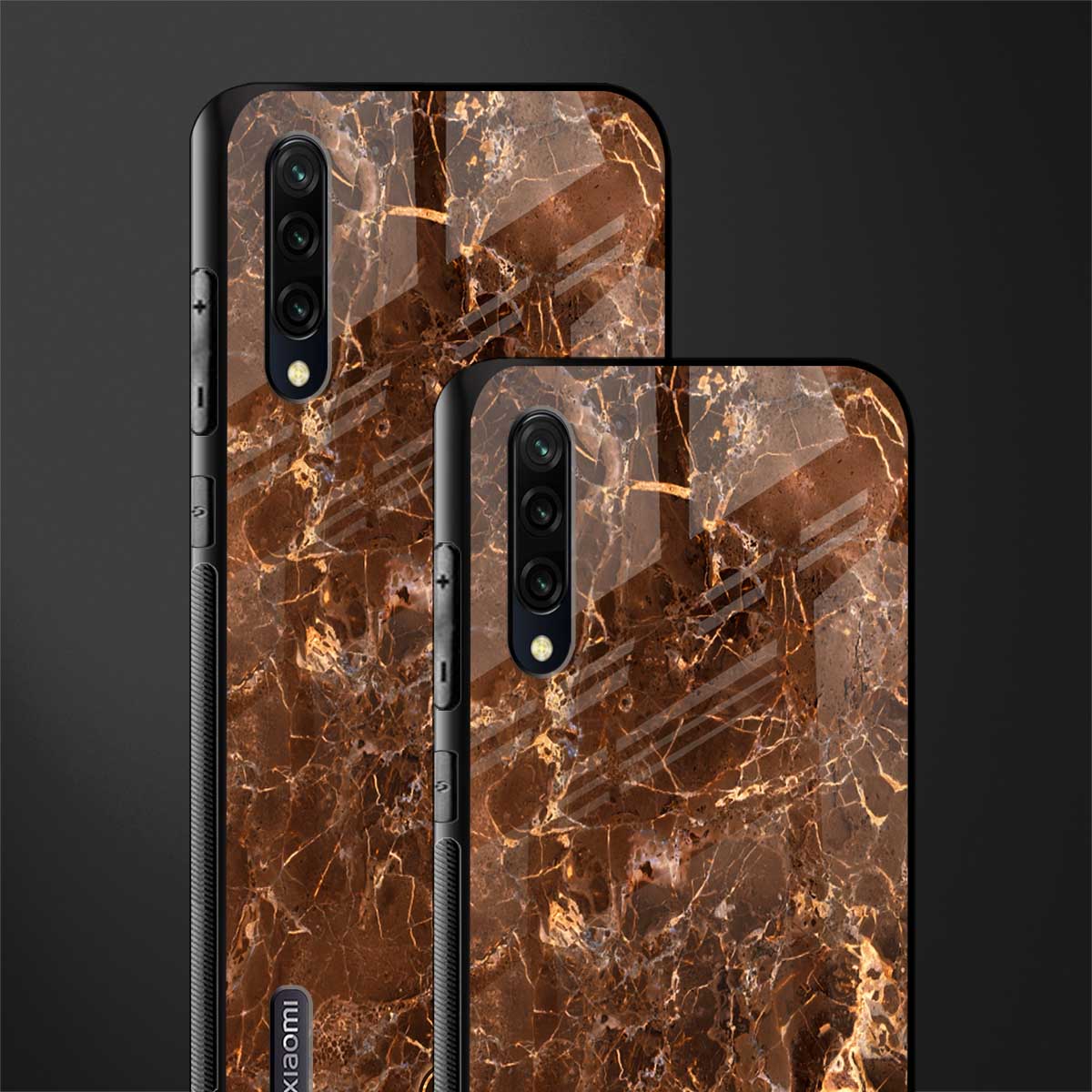 lavish brown marble glass case for mi a3 redmi a3 image-2