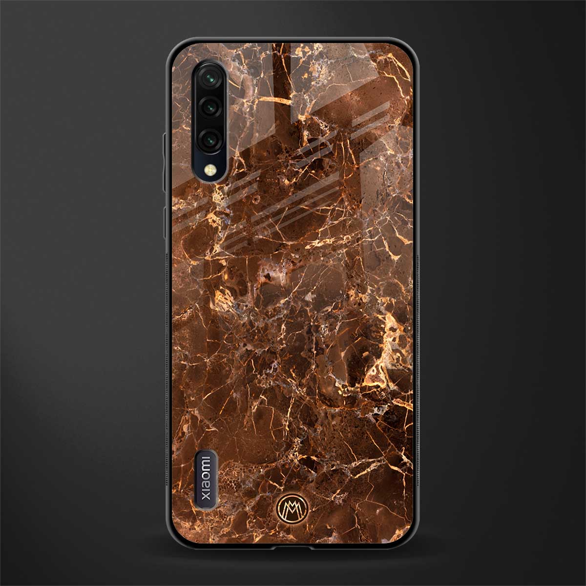 lavish brown marble glass case for mi a3 redmi a3 image