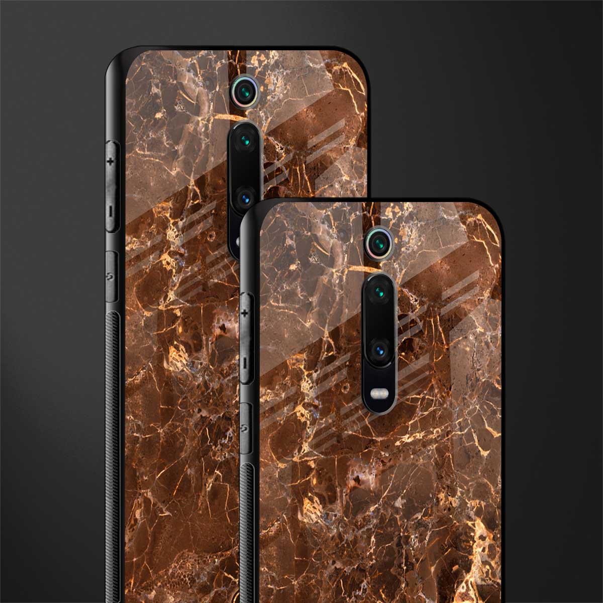 lavish brown marble glass case for redmi k20 image-2