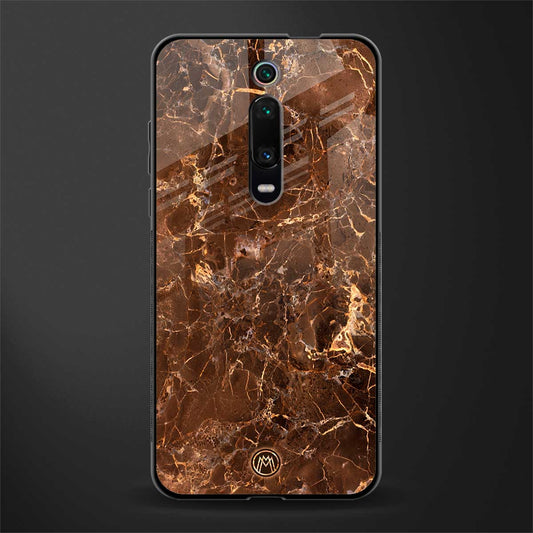 lavish brown marble glass case for redmi k20 image