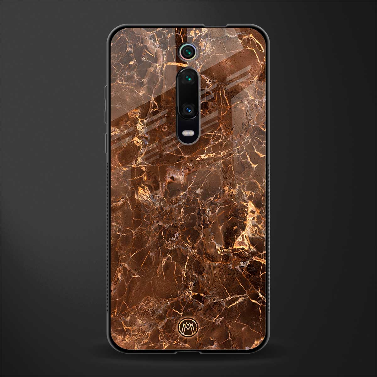 lavish brown marble glass case for redmi k20 image