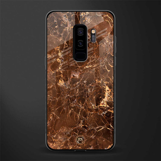 lavish brown marble glass case for samsung galaxy s9 plus image