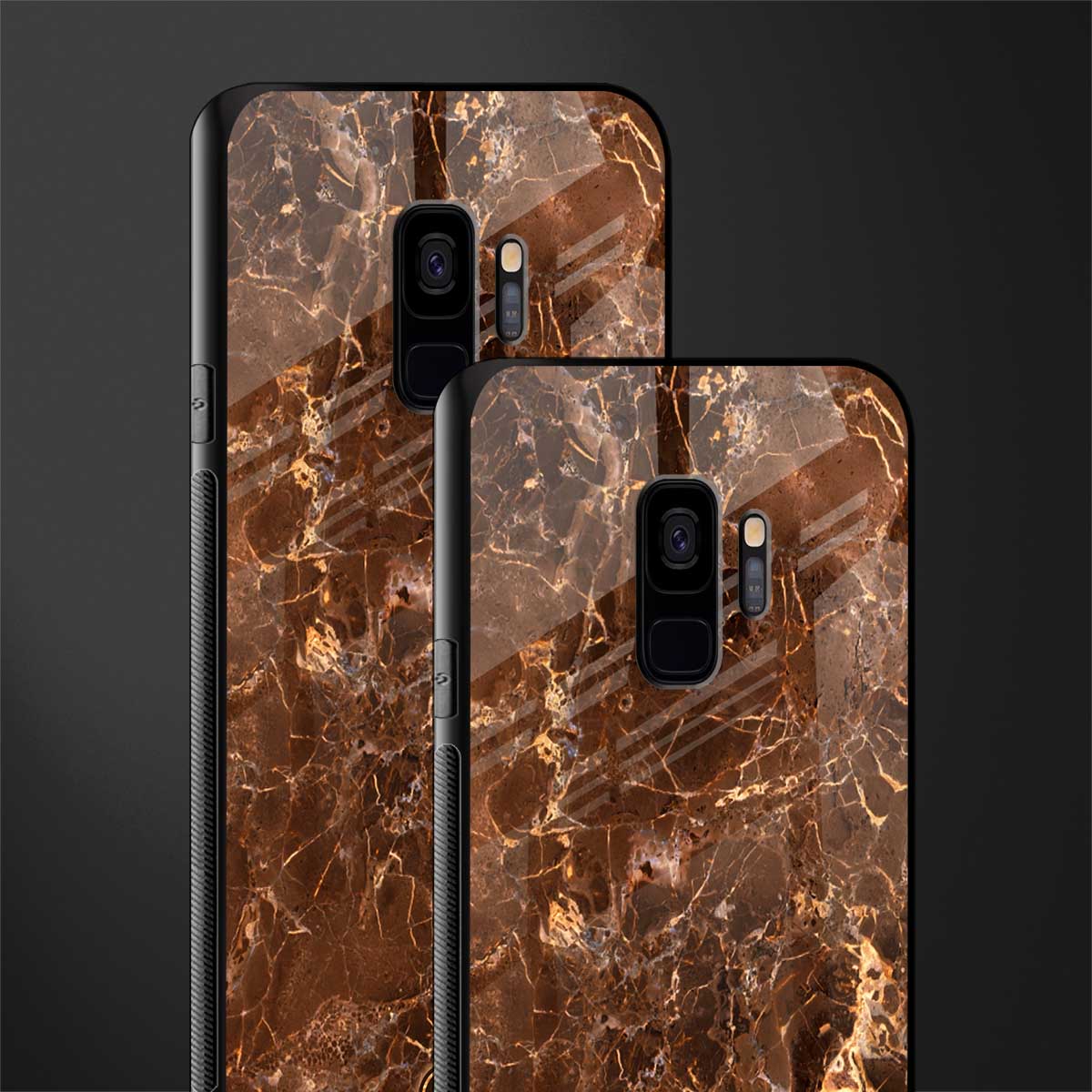 lavish brown marble glass case for samsung galaxy s9 image-2