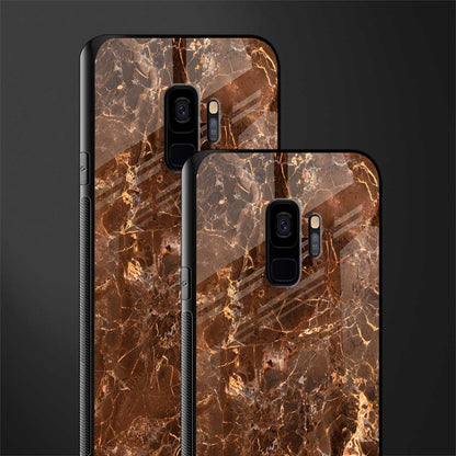 lavish brown marble glass case for samsung galaxy s9 image-2