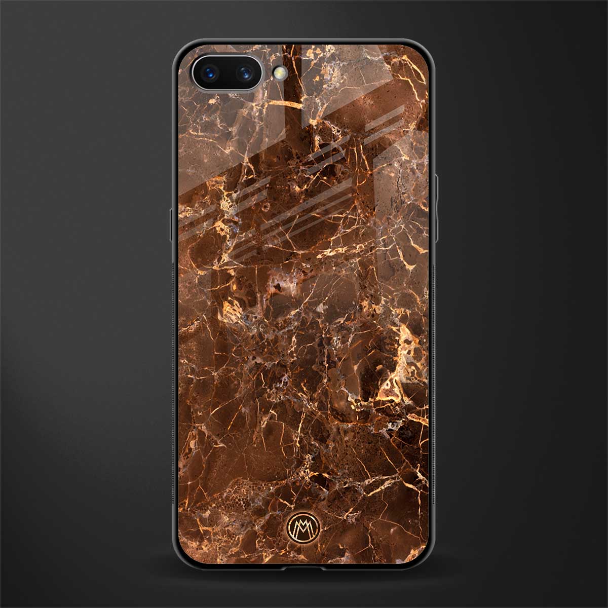 lavish brown marble glass case for realme c1 image