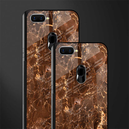 lavish brown marble glass case for oppo a12 image-2