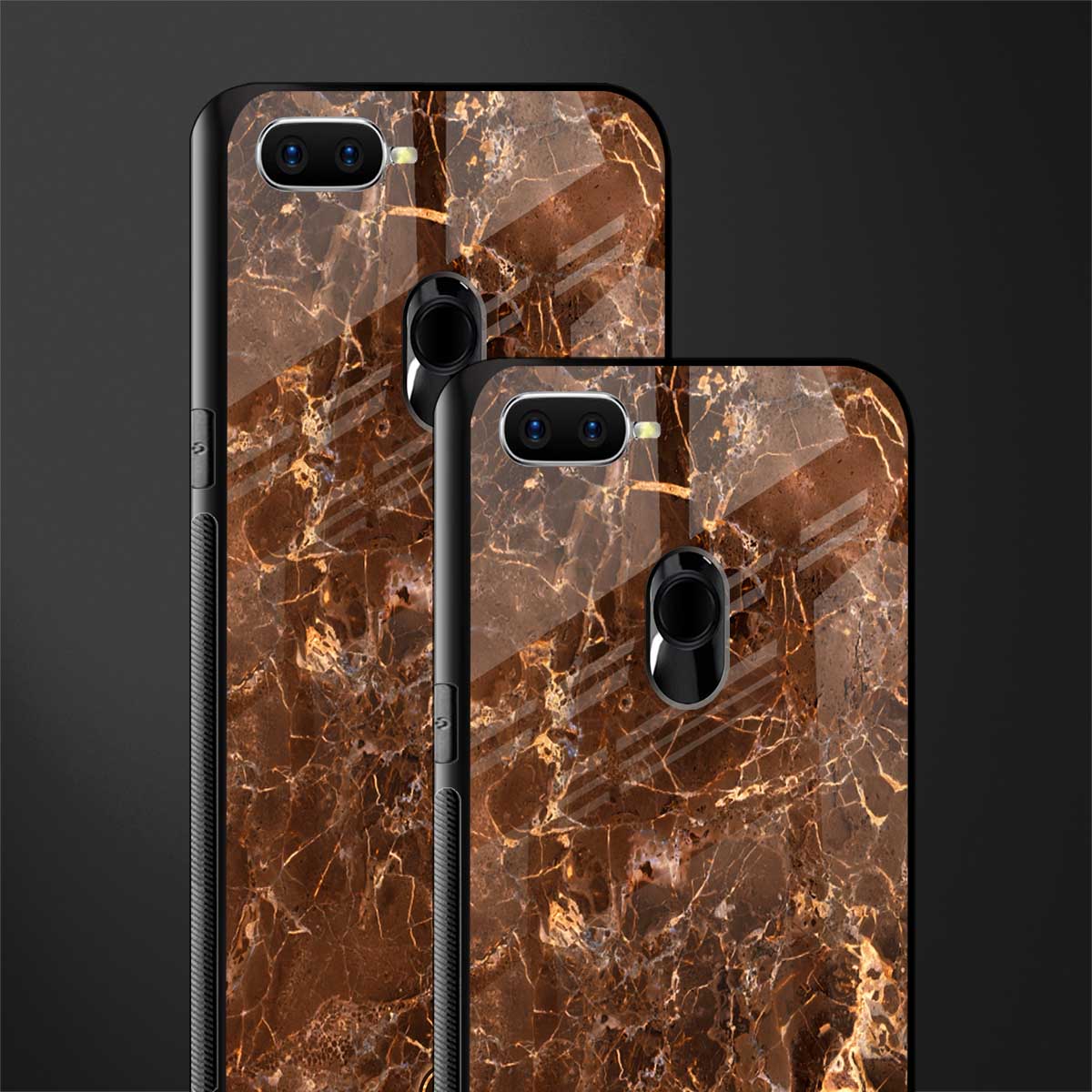 lavish brown marble glass case for oppo f9f9 pro image-2