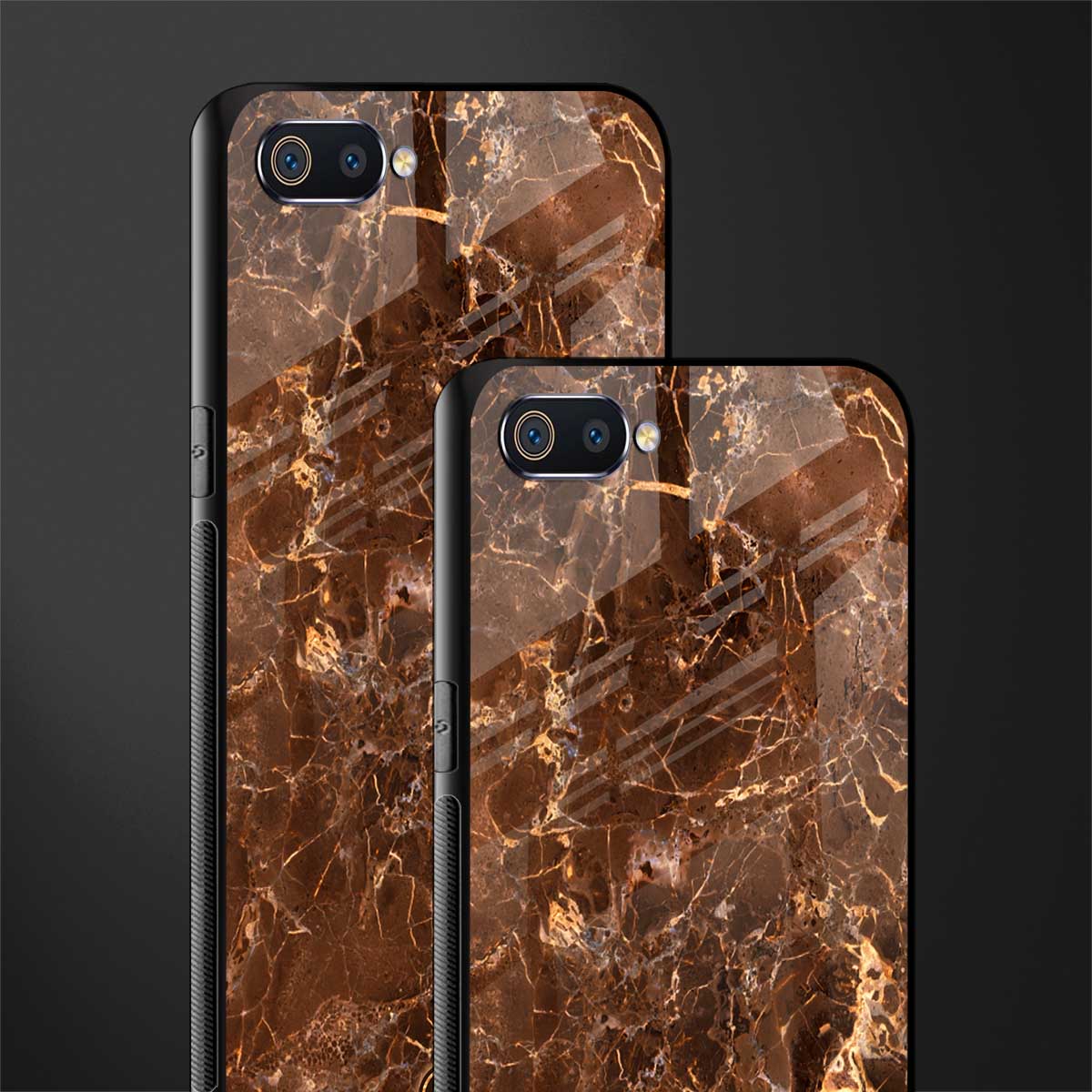 lavish brown marble glass case for oppo a1k image-2