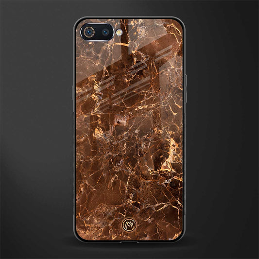 lavish brown marble glass case for oppo a1k image