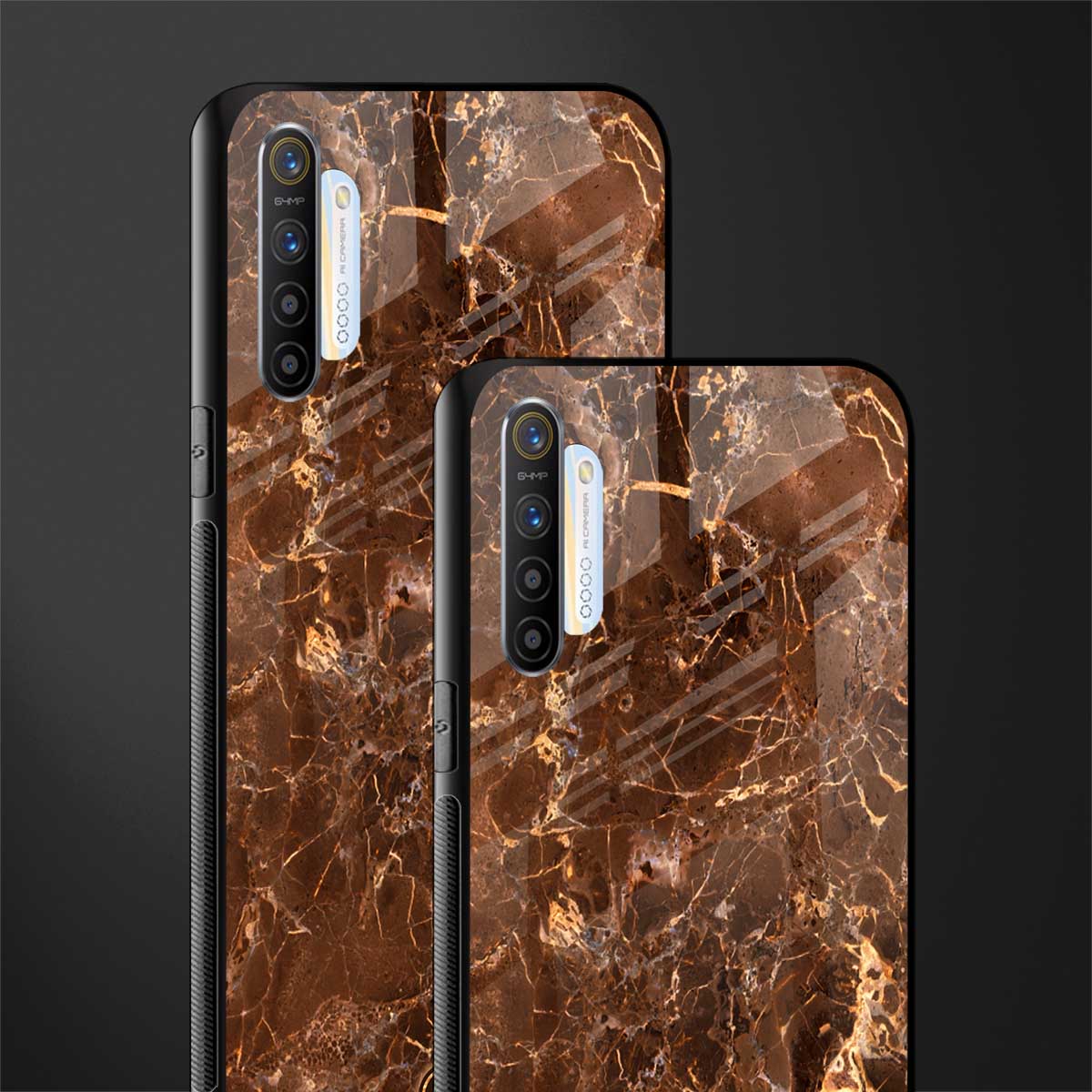 lavish brown marble glass case for realme xt image-2