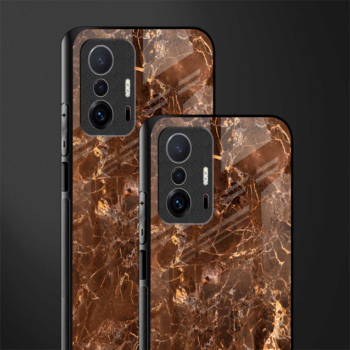 lavish brown marble glass case for mi 11t pro 5g image-2