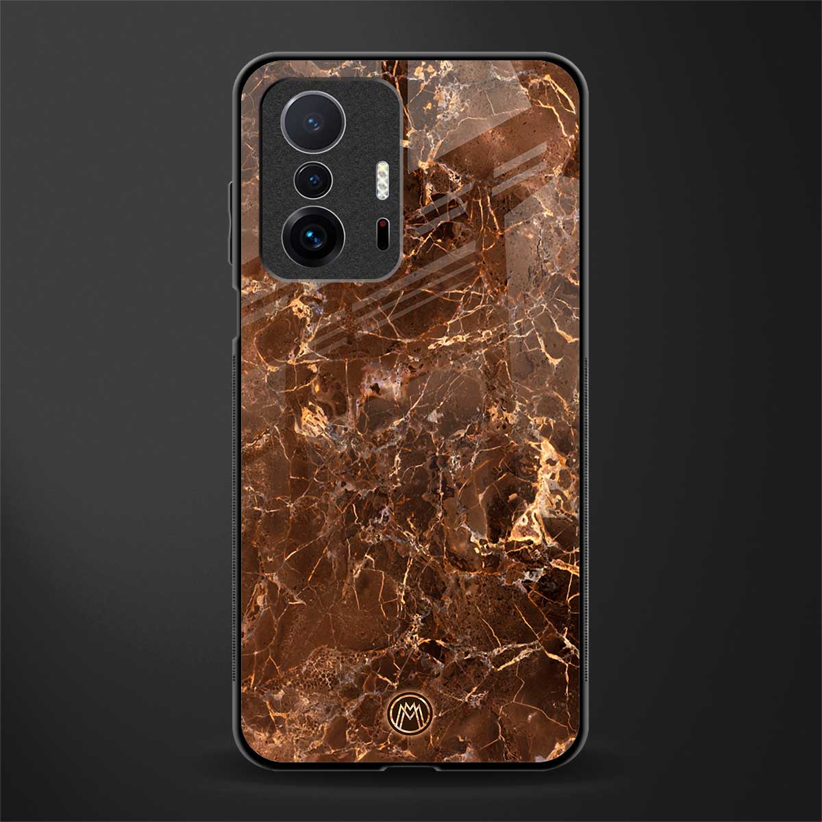 lavish brown marble glass case for mi 11t pro 5g image