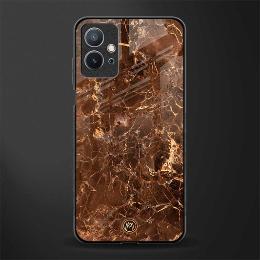 lavish brown marble glass case for vivo t1 5g image