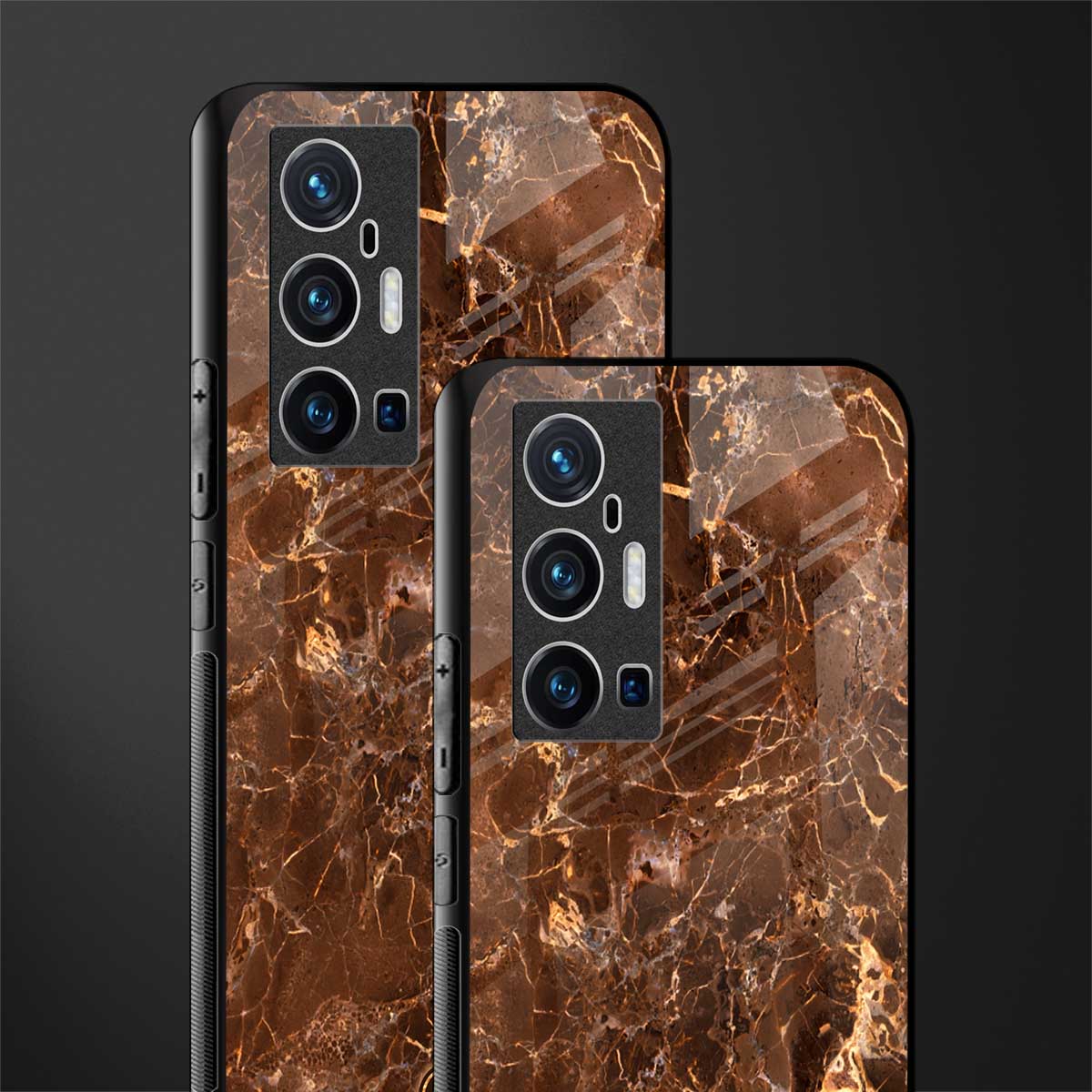 lavish brown marble glass case for vivo x70 pro plus image-2