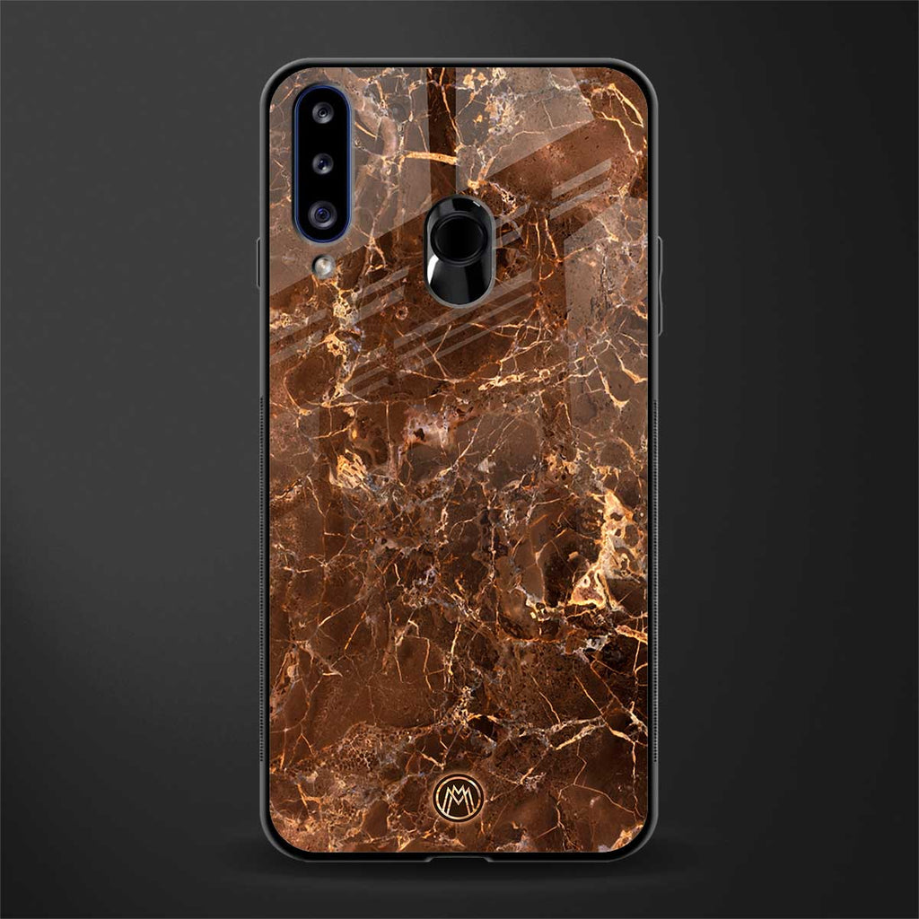 lavish brown marble glass case for samsung galaxy a20s image