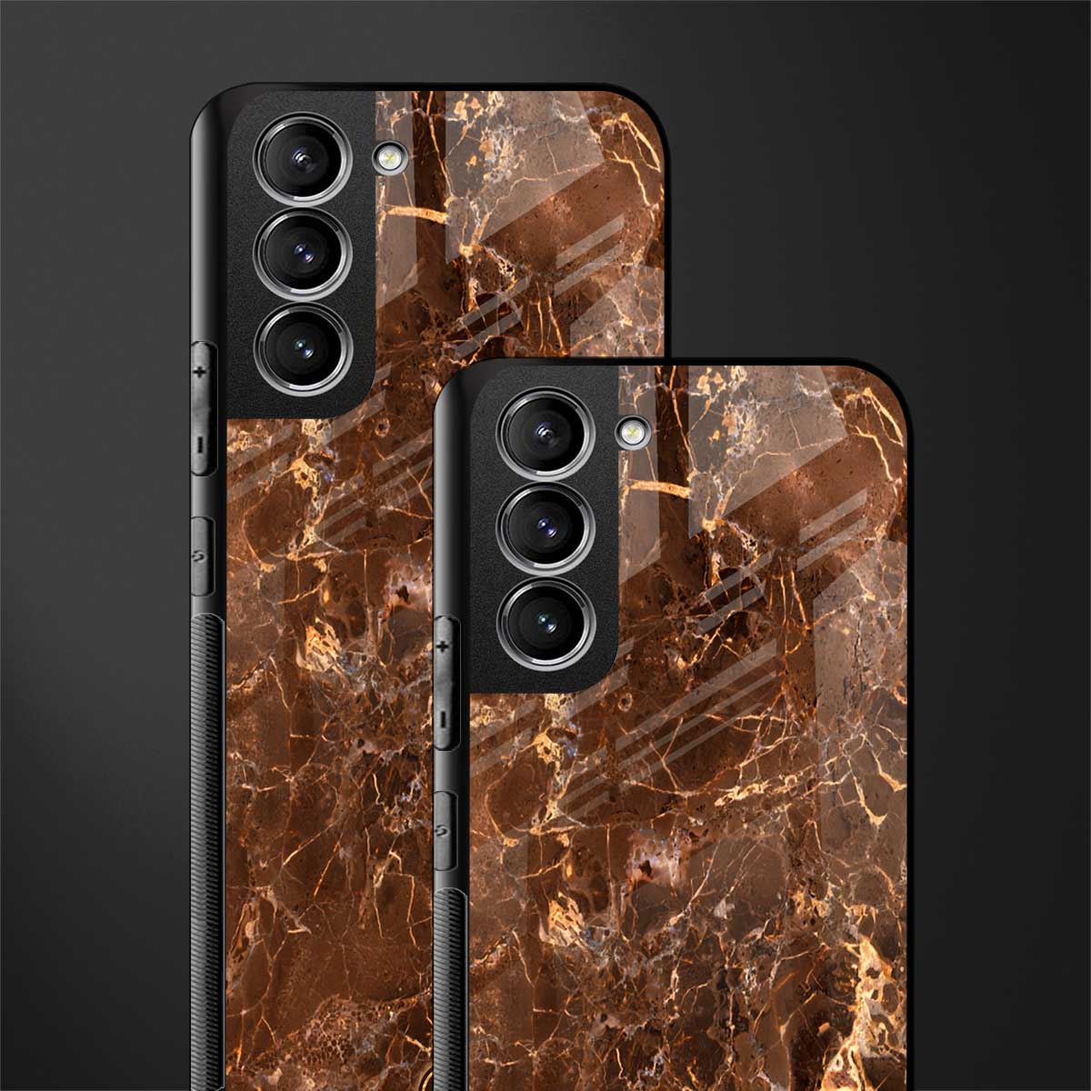 lavish brown marble glass case for samsung galaxy s21 fe 5g image-2