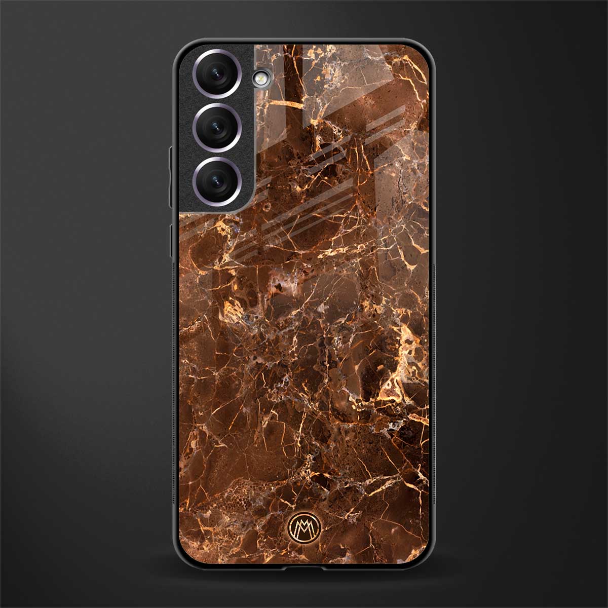 lavish brown marble glass case for samsung galaxy s22 5g image