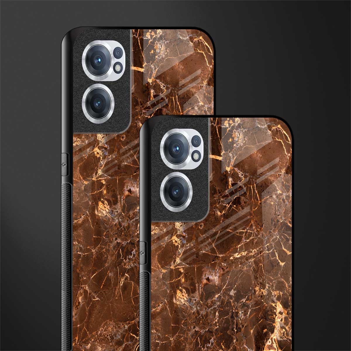 lavish brown marble glass case for oneplus nord ce 2 5g image-2