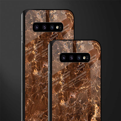 lavish brown marble glass case for samsung galaxy s10 image-2