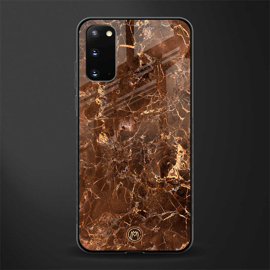 lavish brown marble glass case for samsung galaxy s20 image