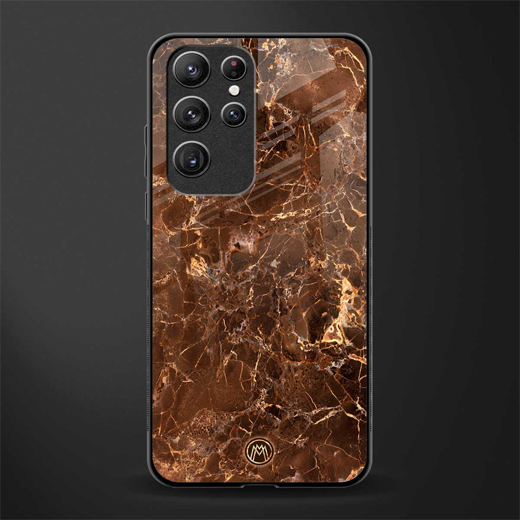 lavish brown marble glass case for samsung galaxy s22 ultra 5g image