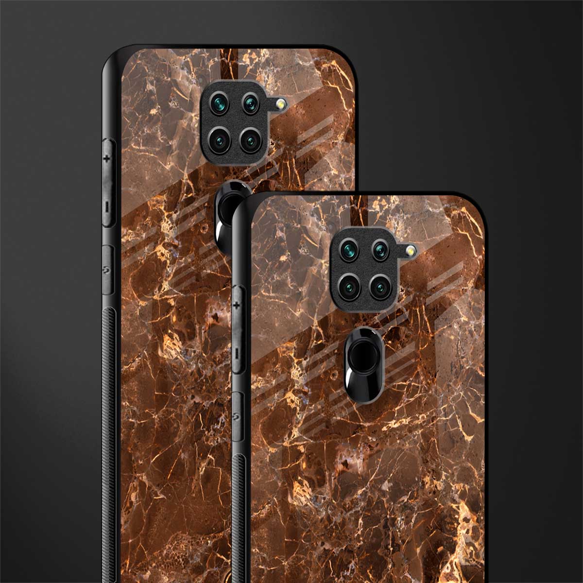 lavish brown marble glass case for redmi note 9 image-2