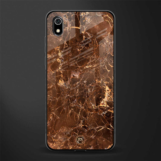 lavish brown marble glass case for redmi 7a image